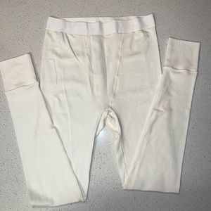 SKIMS POINTELLE LOGO LEGGINGS in BONE